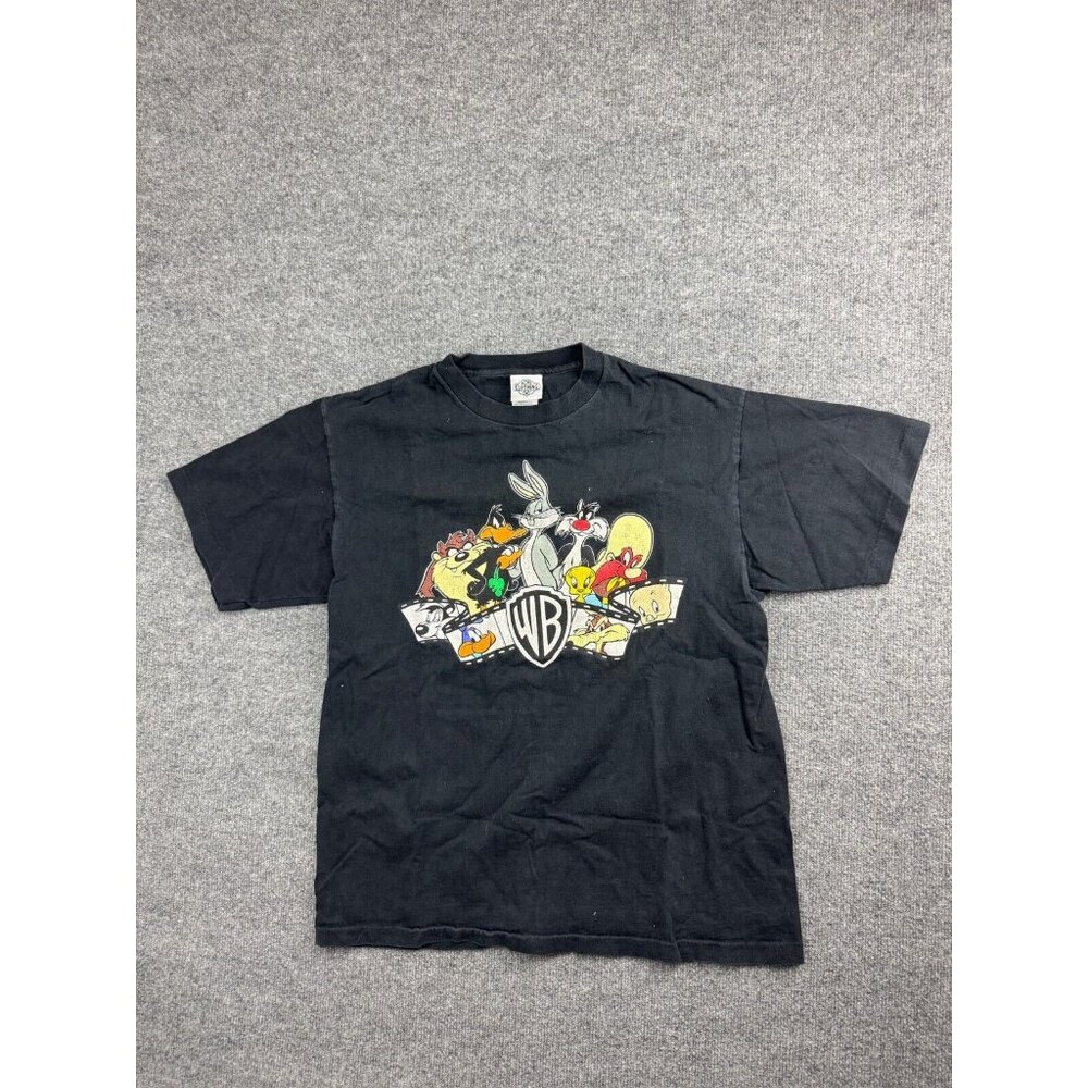 Vintage Ace Clothing Looney Tunes T Shirt Men's L Black USA Taz Daffy 90s‎